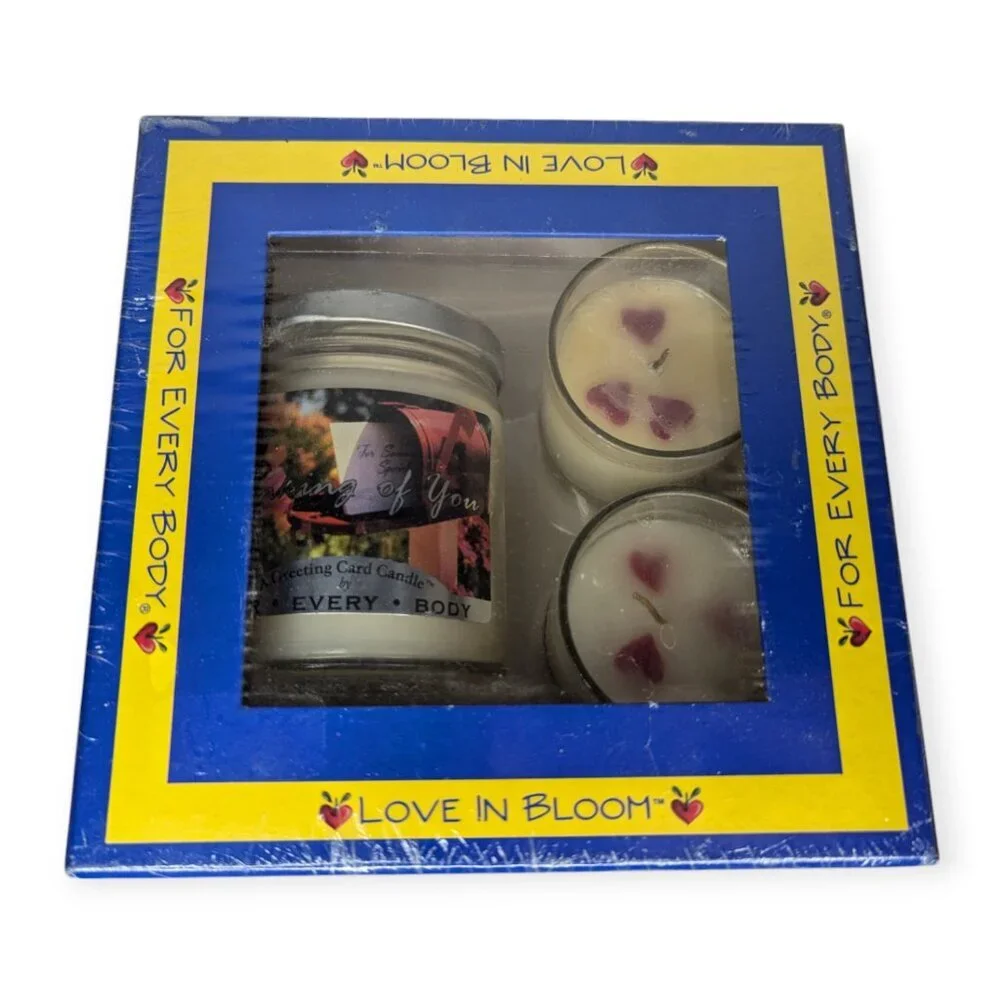 Love in Bloom Greeting Card Candle Set Thinking of You For Everybody NIB